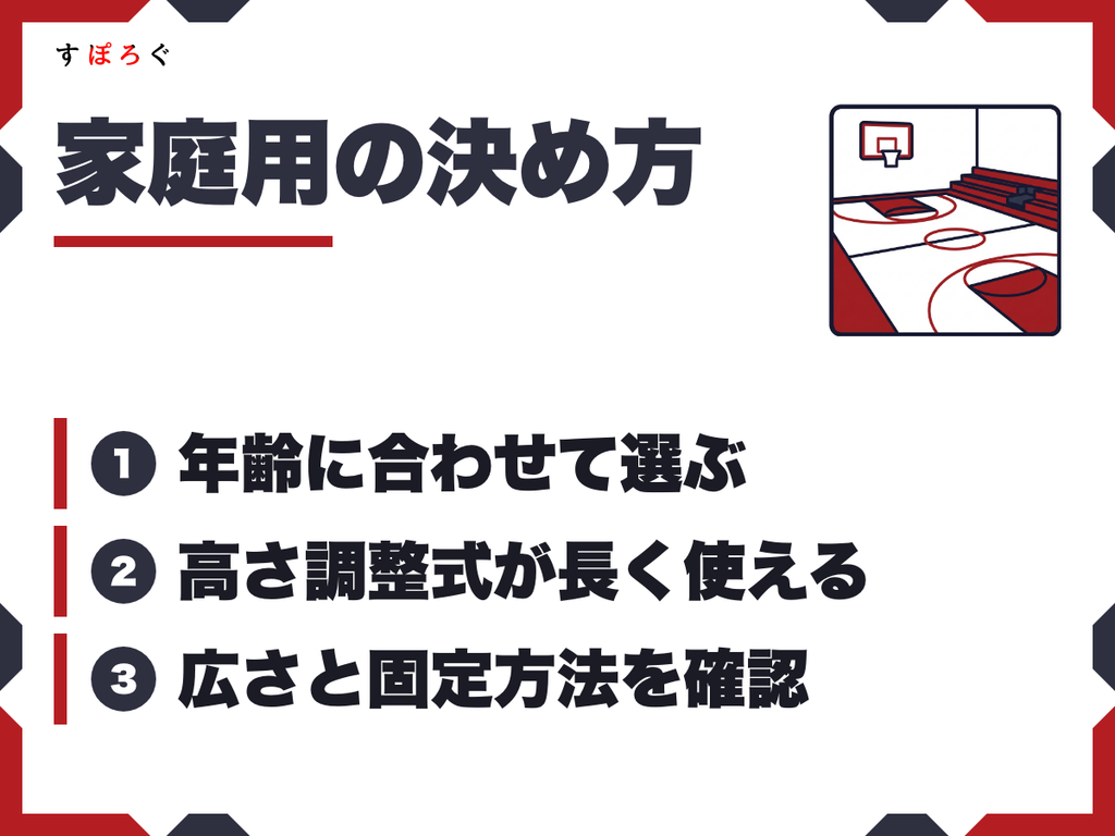 家庭用バスケットゴールの高さの決め方