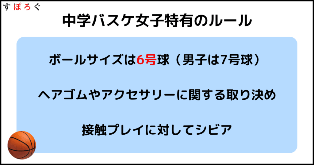 中学バスケの女子特有のルール